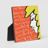 Vivez merveilleusement Plaque avec de l'Easel (Recto)