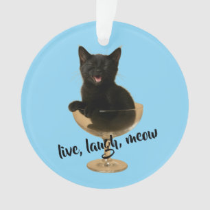 Vivez, riez, miaou - Chat drôle de Noël