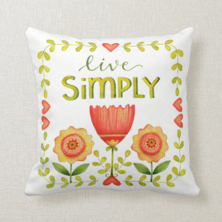 Vivez simplement • Coussin • Série de mot