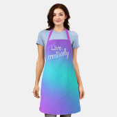Vivez un tablier de couleur violette et Turquoise (Porté)