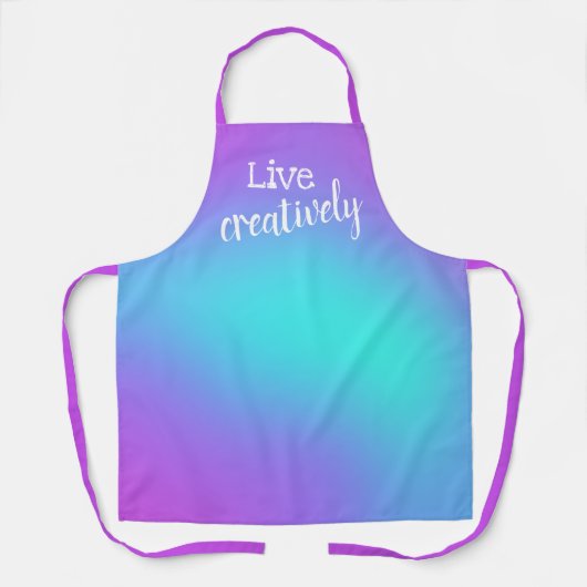 Vivez un tablier de couleur violette et Turquoise (Recto)