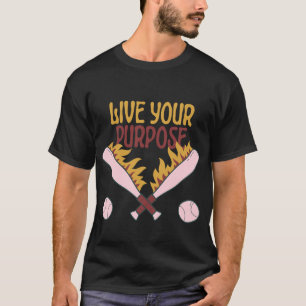 Vivez votre objectif T-Shirt rétro baseball feu
