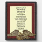 Vivez votre vie, plaque du chef Tecumseh d'aigle d (Devant)