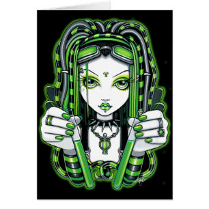 "Vivian" Cybergoth Dark Industrial Fae Card