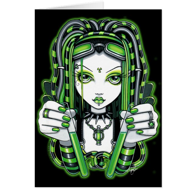 "Vivian" Cybergoth Dark Industrial Fae Card (Voorkant)