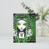 Vivian Cybergoth Toxique Green Fairy Carte postale (Debout devant)