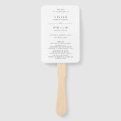 Vivian eenvoudige elegante bruiloft programma handwaaier (Voorkant)