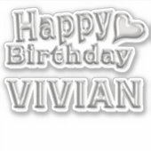 Vivian Happy Birthday Autocollants (Devant)
