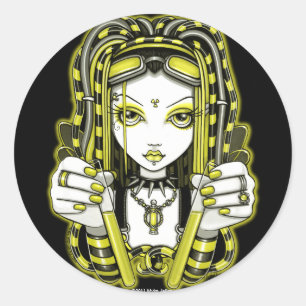 "Vivian" Lemon Cyber Gothic Fairy Art Stickers