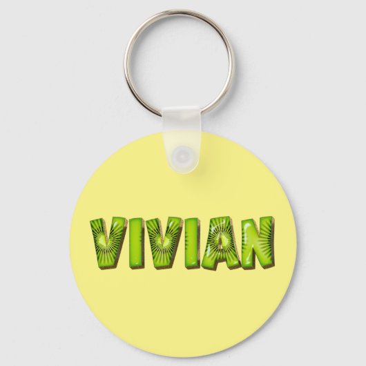 Vivian Name Kiwi Design Porte-clés (Recto)