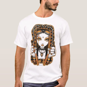 "Vivian" Tangerine Cyber Gothic Fairy Art T-shirt