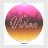 Vivian Vorname Name golden pink Aufkleber Sticker (Feuille)