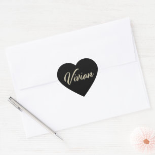 Vivian white gold Handwriting Autocollant coeur
