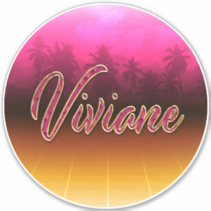 Viviane Prénom Golden rose Autocollants