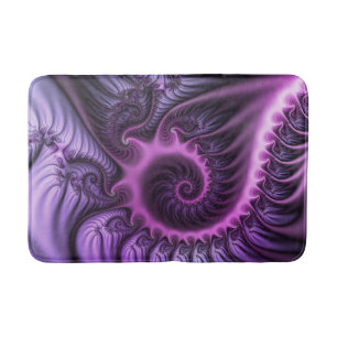 Vivid Abstract Cool Pink Paars Fractal Art Spiral Badmat