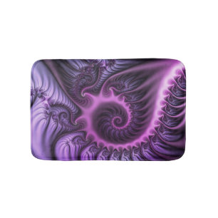 Vivid Abstract Cool Pink Paars Fractal Art Spiral Badmat