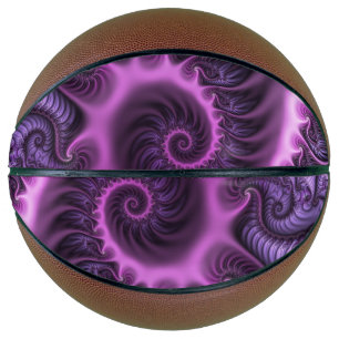 Vivid Abstract Cool Pink Paars Fractal Art Spiral Basketbal