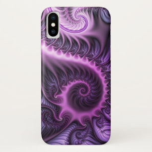 Vivid Abstract Cool Pink Paars Fractal Art Spiral iPhone X Hoesje