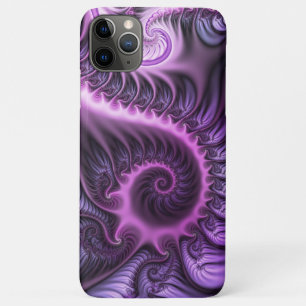 Vivid Abstract Cool Pink Paars Fractal Art Spiral iPhone 11 Pro Max Hoesje