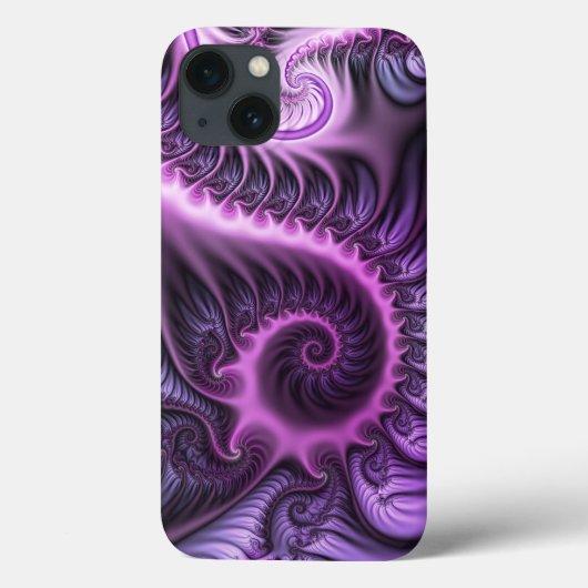 Vivid Abstract Cool Pink Paars Fractal Art Spiral Case-Mate iPhone Case (Achterkant)