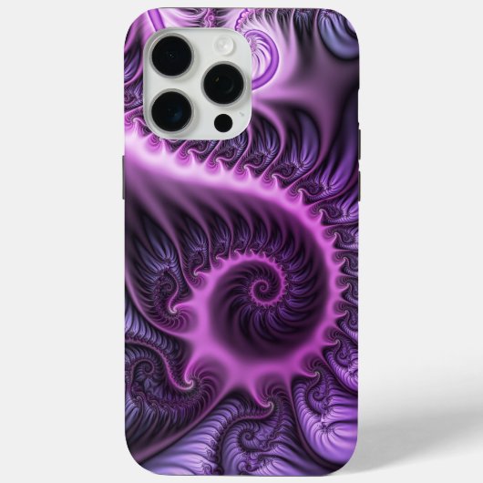 Vivid Abstract Cool Pink Paars Fractal Art Spiral Case-Mate iPhone Case (Achterkant)