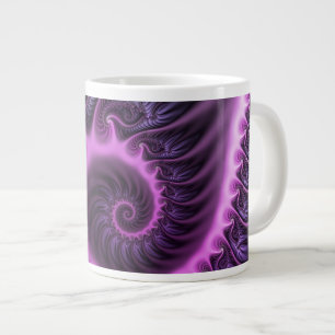 Vivid Abstract Cool Pink Paars Fractal Art Spiral Extra Grote Beker