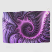 Vivid Abstract Cool Pink Paars Fractal Art Spiral Golfhanddoek (Horizontaal)