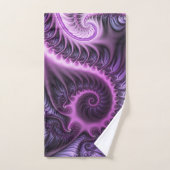 Vivid Abstract Cool Pink Paars Fractal Art Spiral Handdoek (Handdoek)