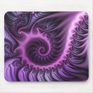 Vivid Abstract Cool Pink Paars Fractal Art Spiral Muismat
