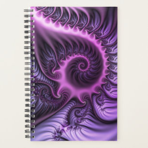 Vivid Abstract Cool Pink Paars Fractal Art Spiral Planner