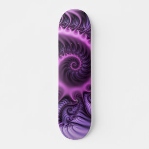 Vivid Abstract Cool Pink Paars Fractal Art Spiral Skateboard