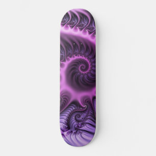 Vivid Abstract Cool Pink Paars Fractal Art Spiral Skateboard