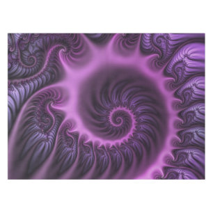 Vivid Abstract Cool Pink Paars Fractal Art Spiral Tafelkleed