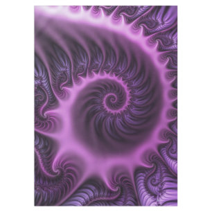 Vivid Abstract Cool Pink Paars Fractal Art Spiral Tafelkleed