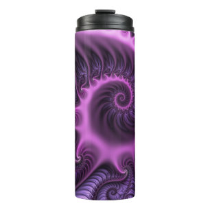 Vivid Abstract Cool Pink Paars Fractal Art Spiral Thermosbeker