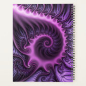 Vivid Abstract Roze Paars Fractal Art Spiral Name Planner (Achterkant)