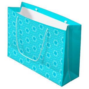 Vivid Aqua Blue Watercolor Motif Grand sac cadeau
