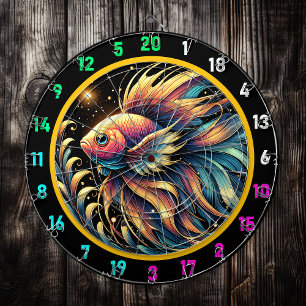 Vivid Betta Fish Dartboard Charm Dartbord
