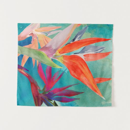 Vivid Birds of Paradise Wandkleed (Voorkant (horizontaal))