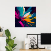 Vivid Bloom – Explosive Abstract Floral Energy Poster (Thuiskantoor)