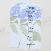 Vivid Blue Hydrangea Wedding Menu (Voorkant / Achterkant)