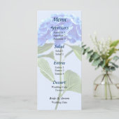 Vivid Blue Hydrangea Wedding Menu (Staand voorkant)