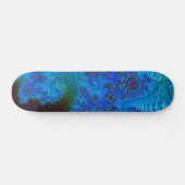 Vivid Blue Nautical look Fractal Zee Flowers Skateboard (Horizontaal)