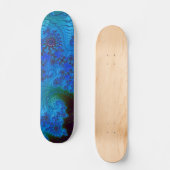 Vivid Blue Nautical look Fractal Zee Flowers Skateboard (Voorkant)