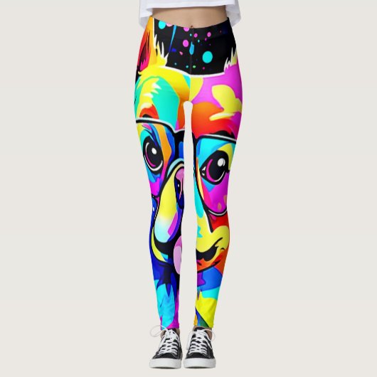 Vivid Canine Vibes Design Leggings (Voorkant)