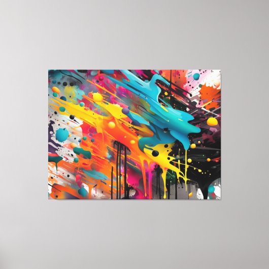 Vivid Chaos Splash Graffiti Canvas Afdruk (Voorkant)