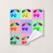 Vivid Cherries in Pop Art Style Bad Handdoek (Wasdoekje)