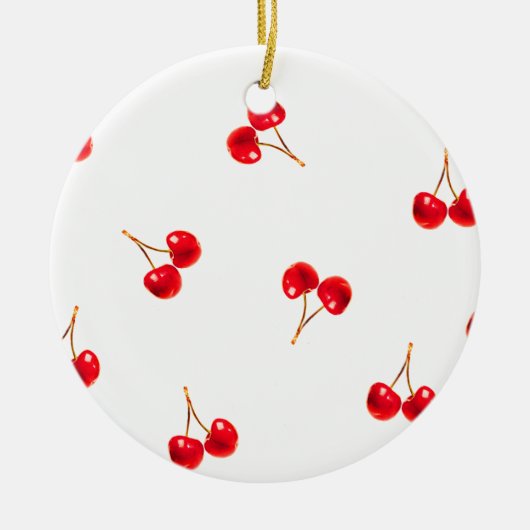 Vivid Cherry Pattern Keramisch Ornament (Voorkant)