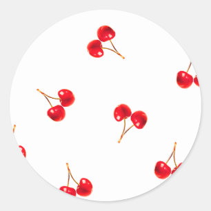 Vivid Cherry Pattern Ronde Sticker