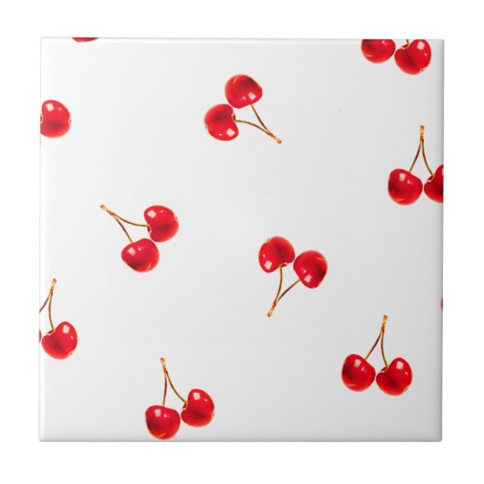 Vivid Cherry Pattern Tegeltje (Voorkant)
